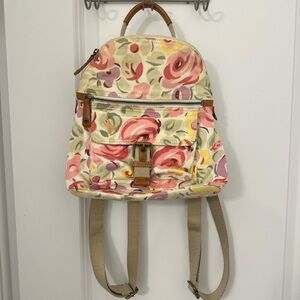Fossil Vintage Gold Floral Small Backpack